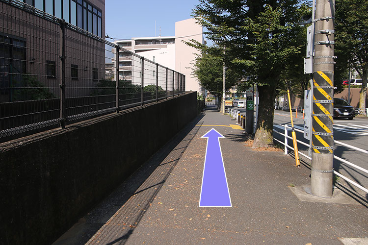 ⑤しばらく直進します